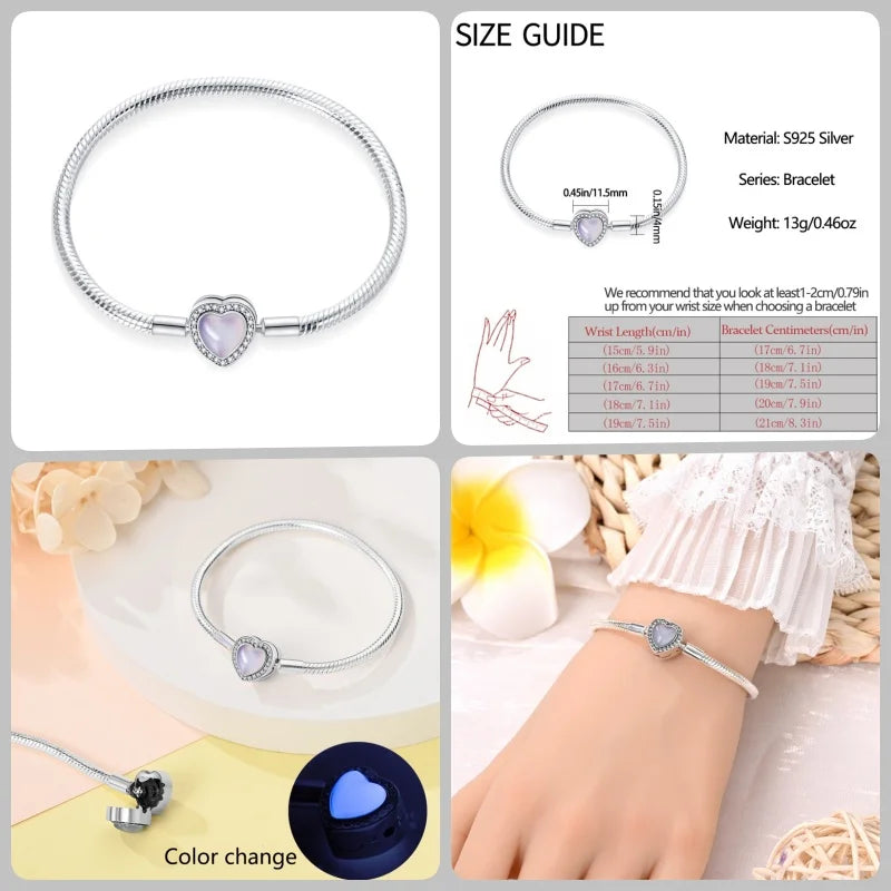 Bracelet en Argent 925 – Cœur Pavé Zircone & Infinity – 17 à 20 cm