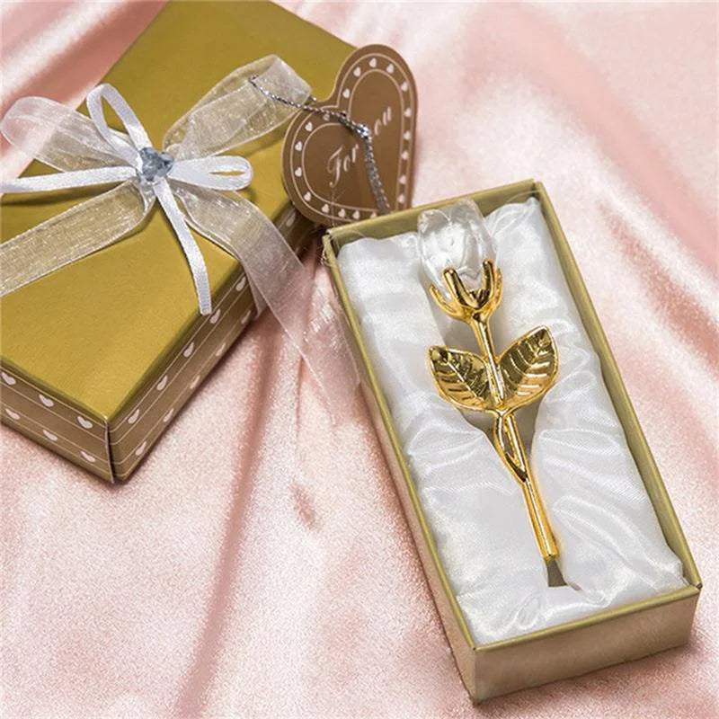Rose en Cristal – Figurine Décorative Luxe | 6 Couleurs | Cadeau Saint-Valentin & Mariage