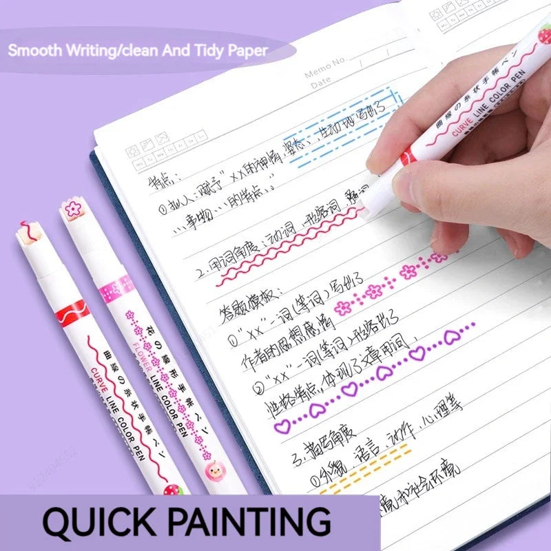 Surligneurs Ligne Fleur – 6 couleurs (Roller Flower Highlighter)