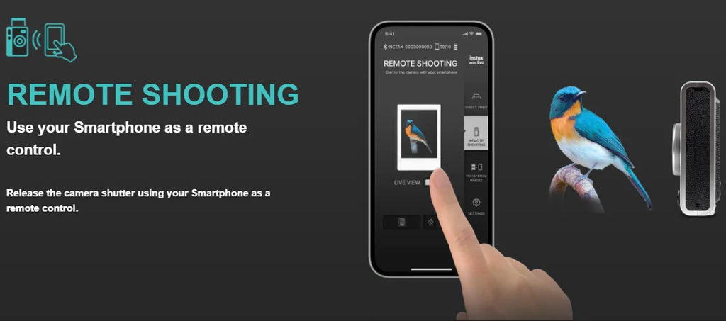 Fujifilm Instax Mini Evo – Caméra Instantanée Hybride | Smartphone Print | Effets Créatifs (Noir & Marron)