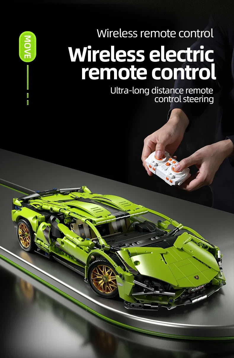 Voiture de Sport de Course – Kit de Construction Technique 1280 Pièces (Enfants & Adultes)