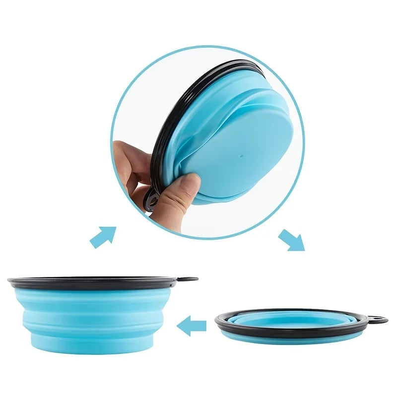 Gamelle pliable de voyage pour chien et chat — silicone