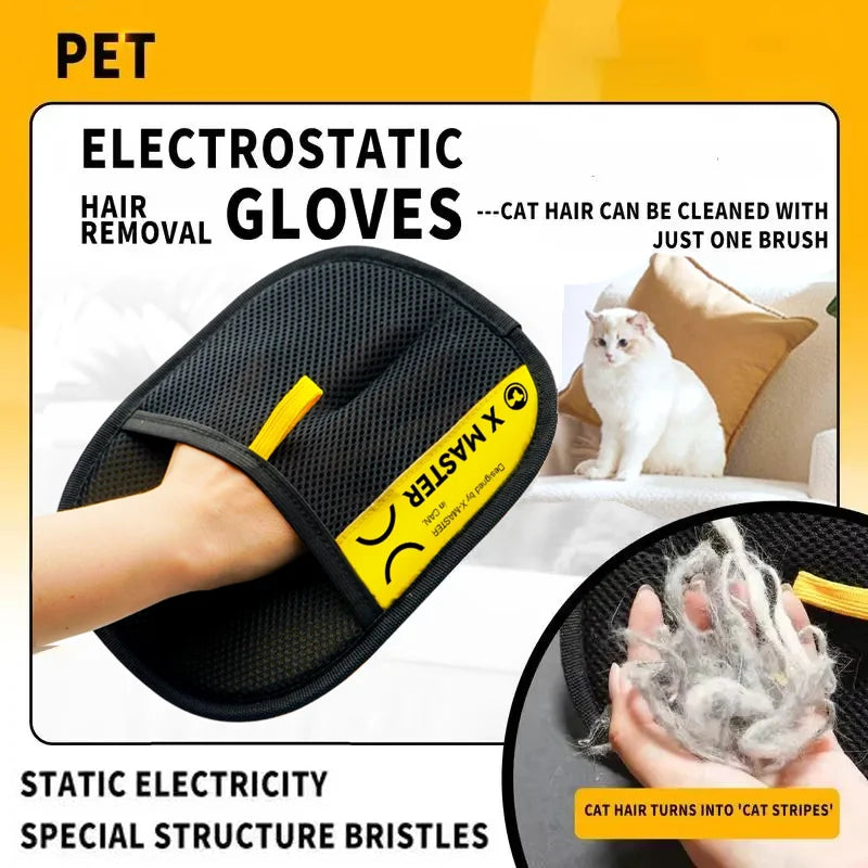 Gant anti-poils électrostatique réutilisable pour chien et chat — 2-en-1