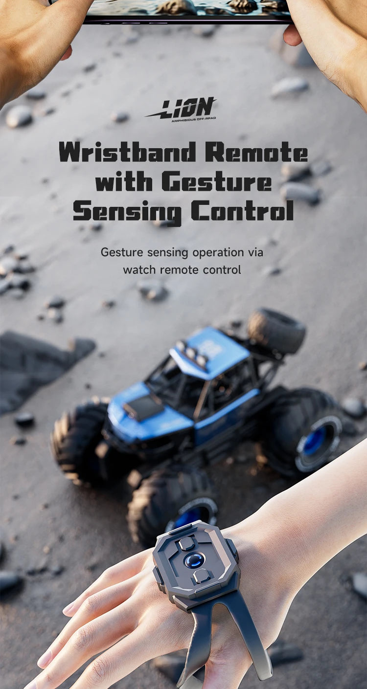 Voiture RC Amphibie Tout-Terrain 4WD – Contrôle Gestuel & Caméra HD