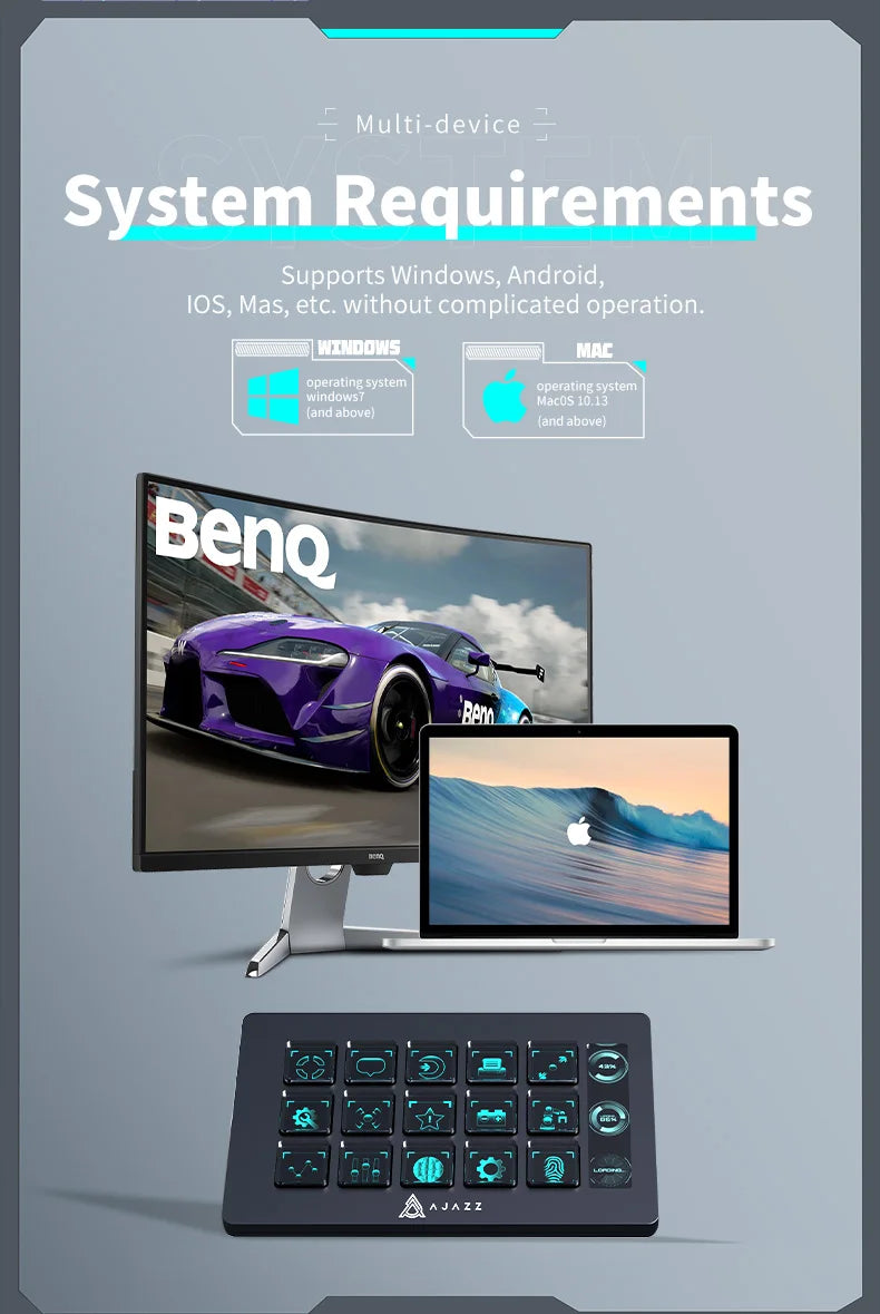 AJAZZ AKP153E – Console Macro 15 Touches avec Écran LCD