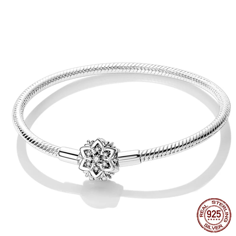 Bracelet en Argent 925 Original – Étoile, Lune & Trèfle Porte-Bonheur