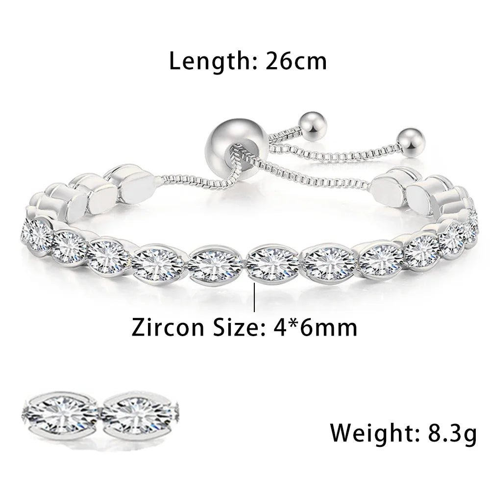 Bracelet Tennis Diamant – Zircone AAA+ Éclat Ultra-Brillant (Plusieurs Tailles)