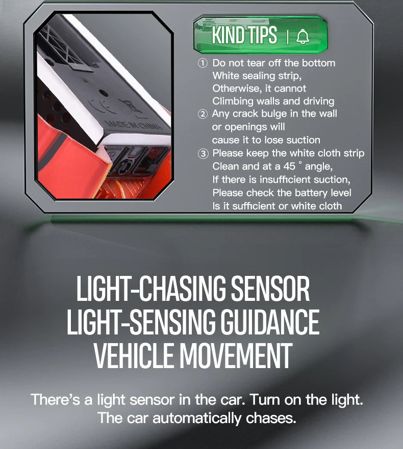 Voiture d’Escalade Murale 4WD – Capteur Infrarouge & Télécommande – Race Car Anti-Gravité