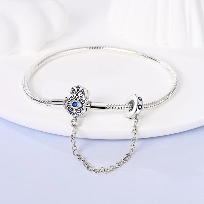 Bracelet en Argent 925 Original – Étoile, Lune & Trèfle Porte-Bonheur