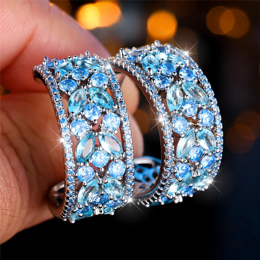 Boucles d’Oreilles à Tige Femme – Cristal CZ Multicolore Luxe