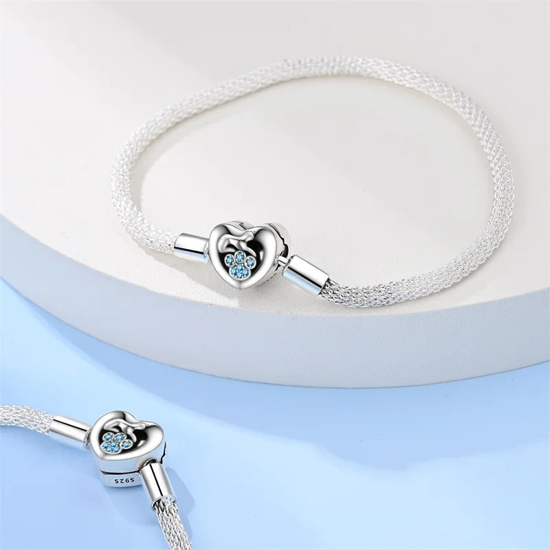 Bracelet en Argent 925 Original – Étoile, Lune & Trèfle Porte-Bonheur