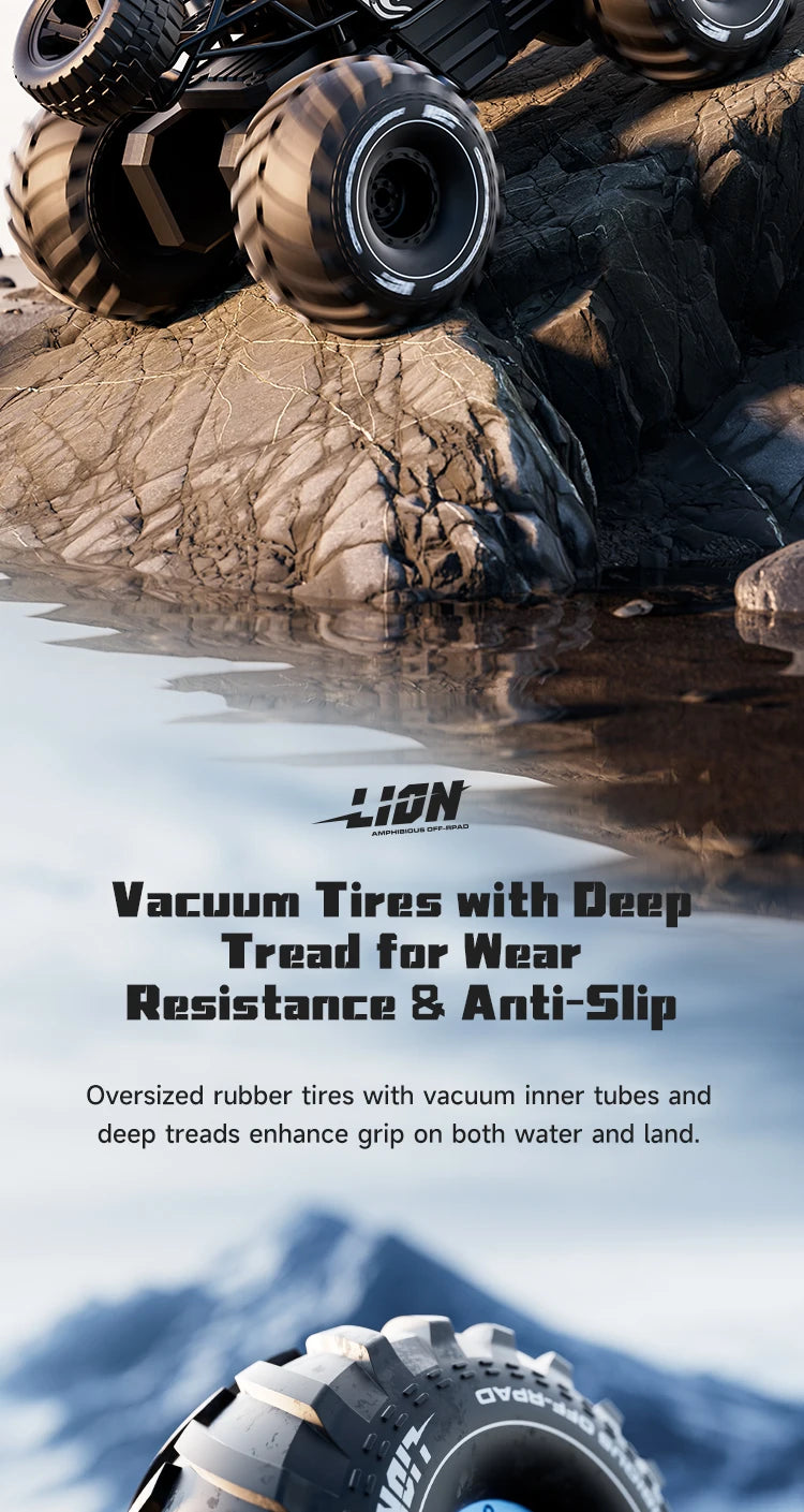 Voiture RC Amphibie Tout-Terrain 4WD – Contrôle Gestuel & Caméra HD