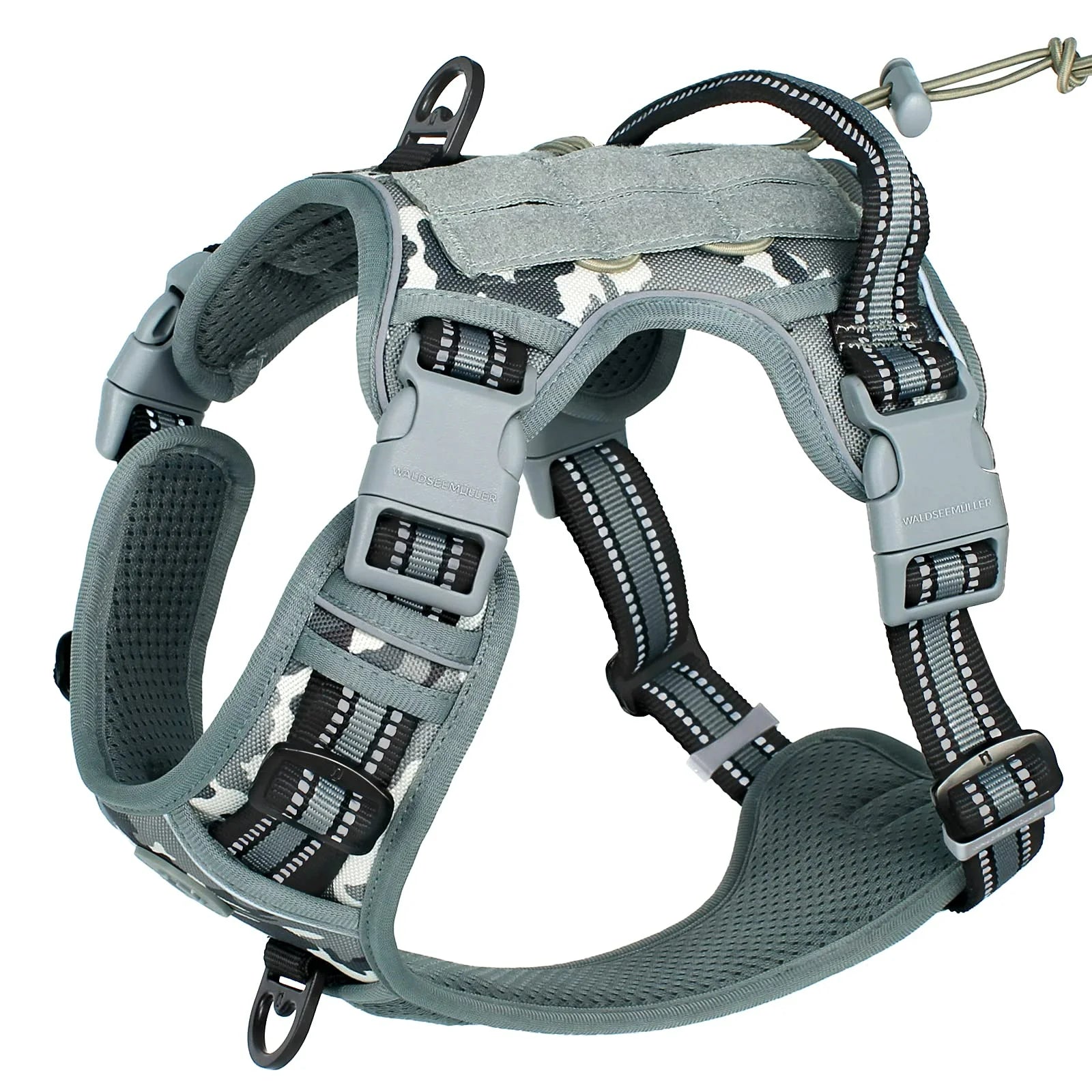 Harnais tactique militaire anti-traction pour chien moyen et grand