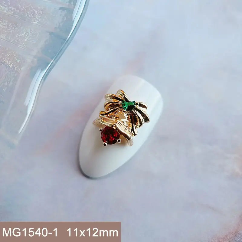 Décorations d’Ongles Noël Zircon ✨ (Lot de 10 pièces)