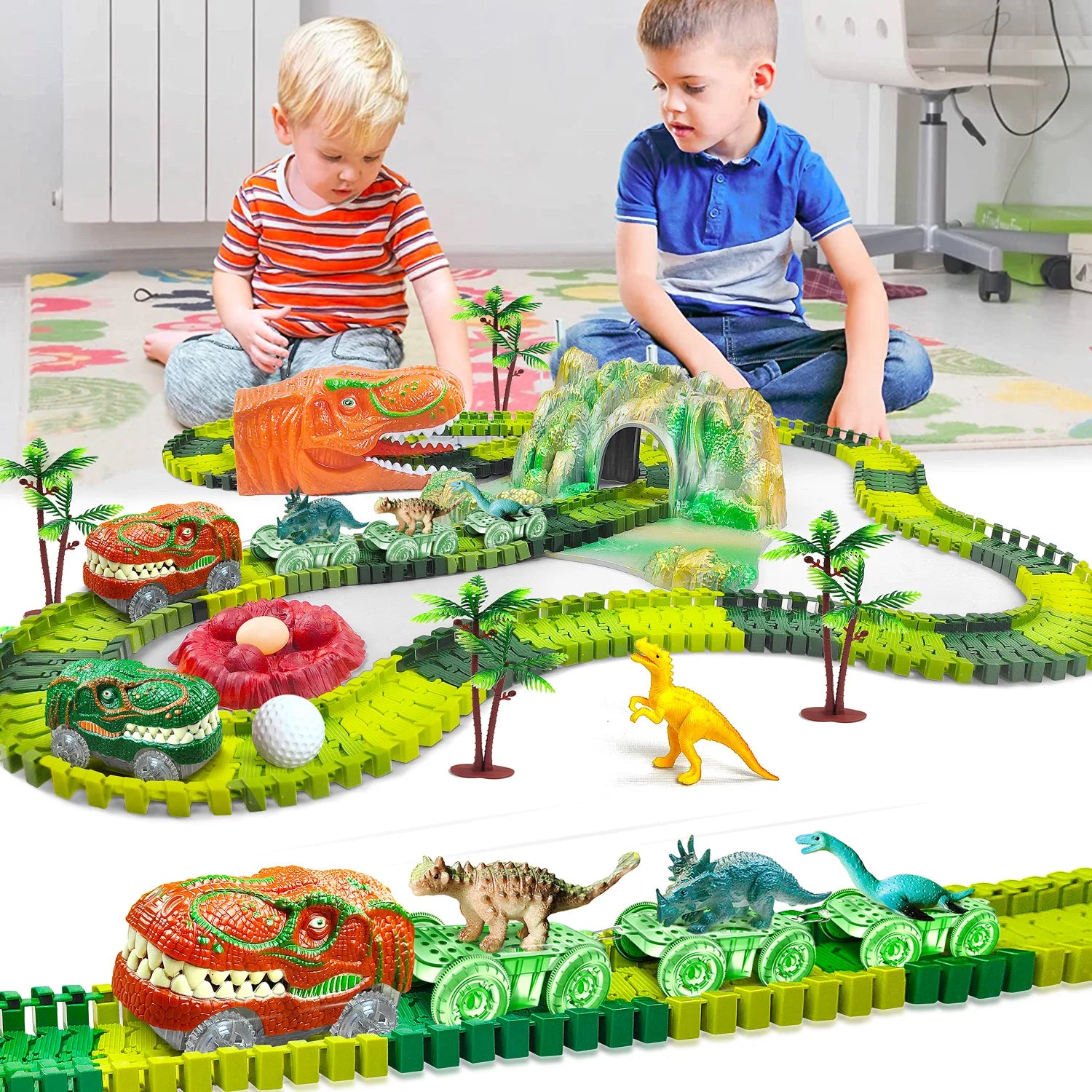 Jouet Train de Dinosaures – Circuit Flexible & Monde Jurassique