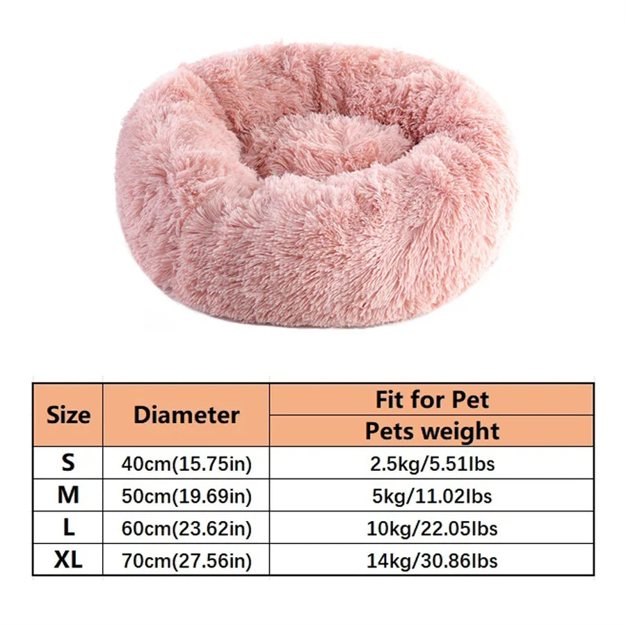 Panier donut moelleux pour chat et chien — apaisant et lavable