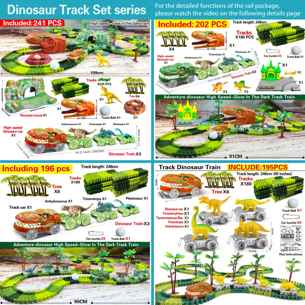 Jouet Train de Dinosaures – Circuit Flexible & Monde Jurassique