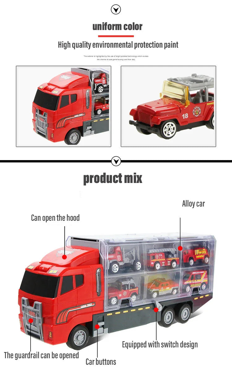 Jouets de Construction 10-en-1 – Camion Transporteur & Mini Véhicules
