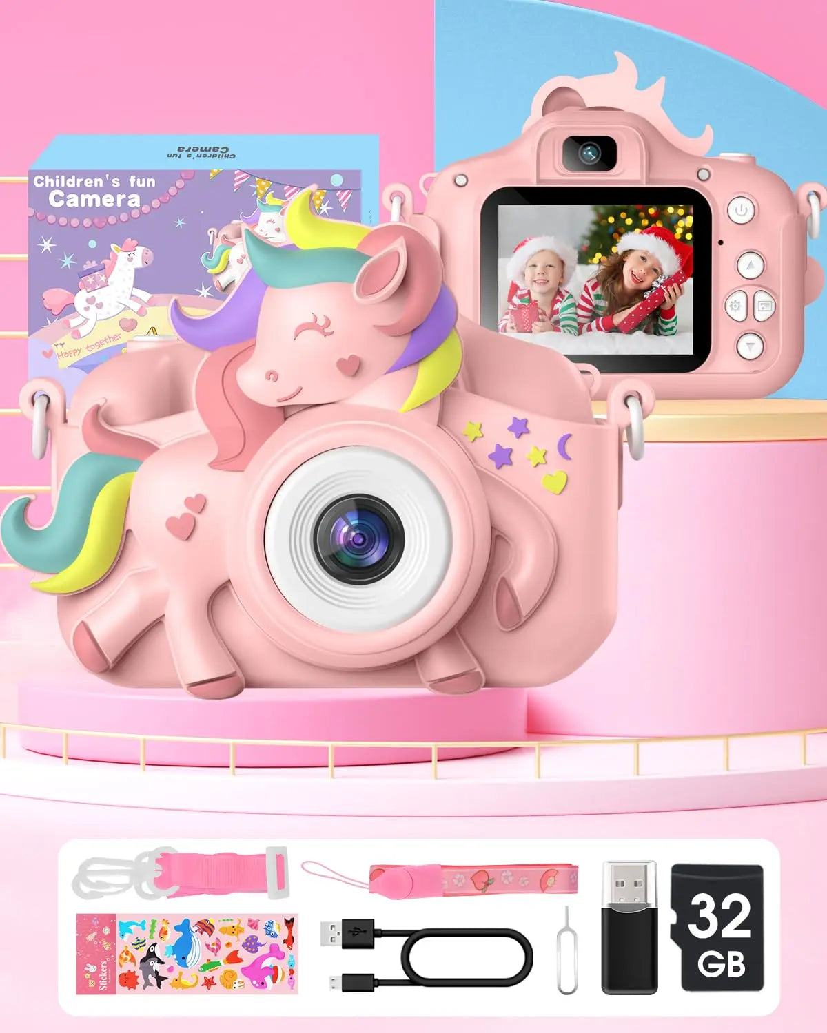 Caméra Enfant 20MP HD – Écran 2.0" + Vidéo 1080P + Selfie – Coque Silicone & Carte 32 Go