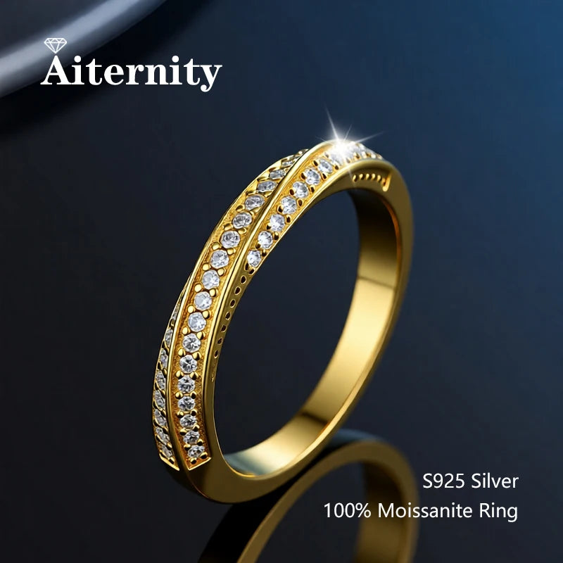 Alliance Moissanite Éternité D VVS1 – Argent S925 & Or 18 K