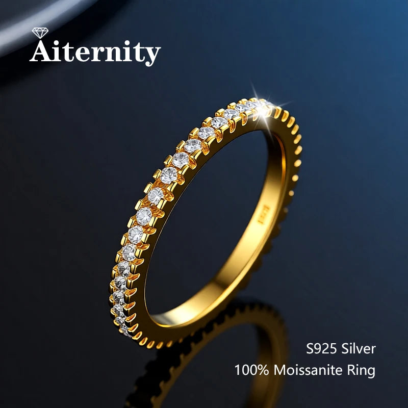 Alliance Moissanite Éternité D VVS1 – Argent S925 & Or 18 K