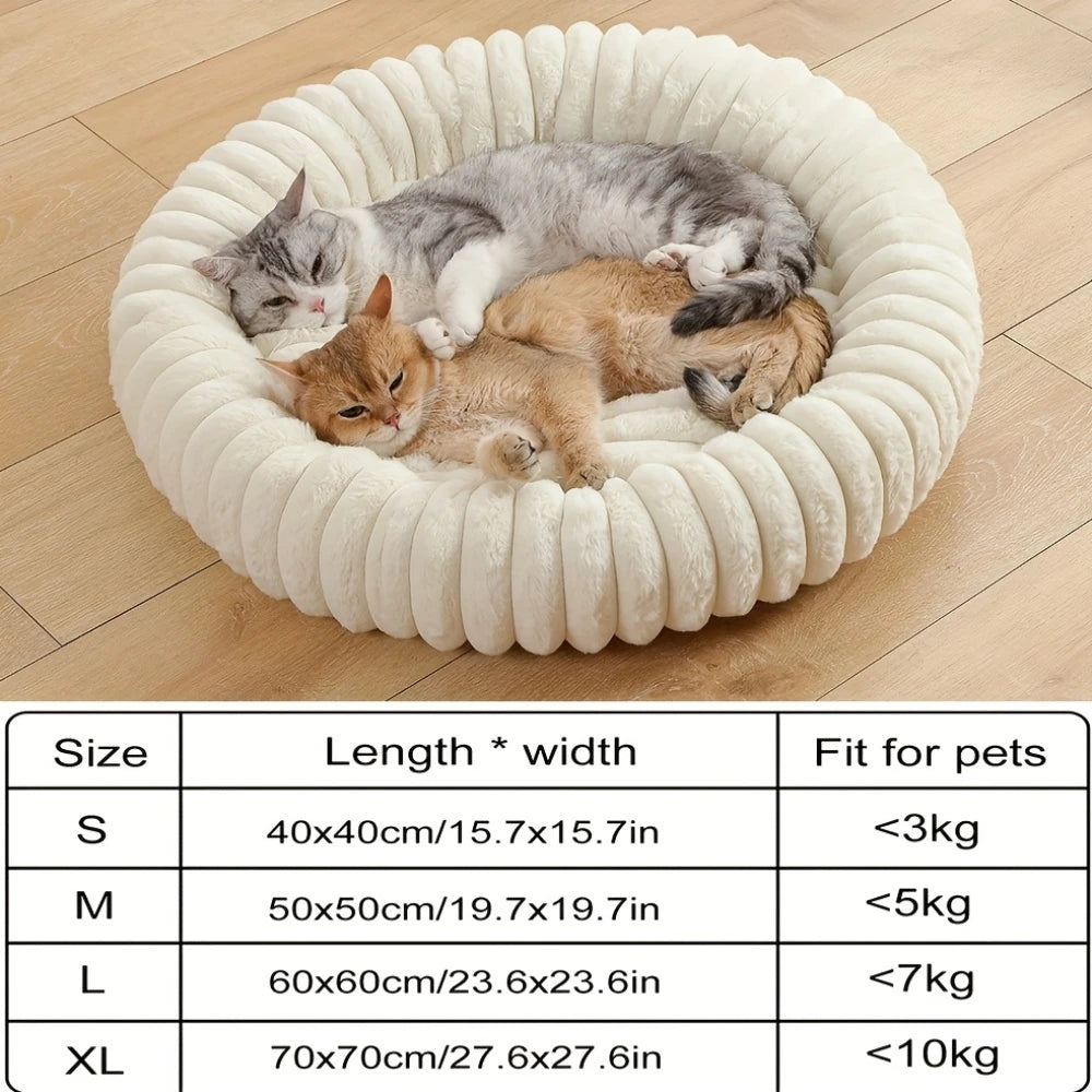 Panier rond apaisant ultra-doux pour chat et chien