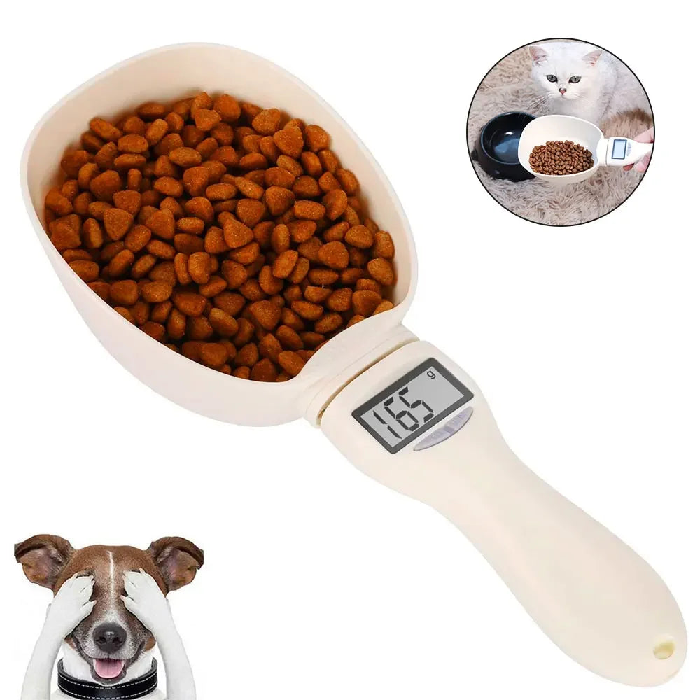 Cuillère doseuse avec balance digitale pour chien — écran LED