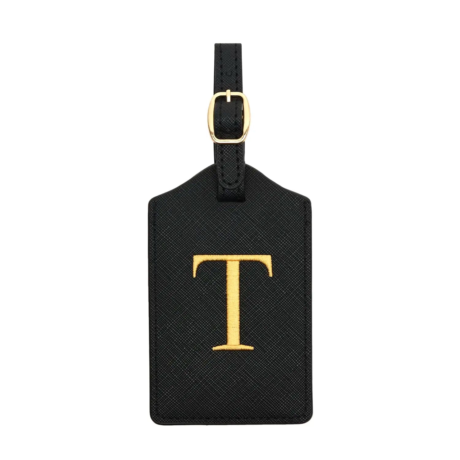 Étiquette de Bagage Personnalisée en Cuir PU – Lettre Initiale A–Z avec Protection Confidentialité