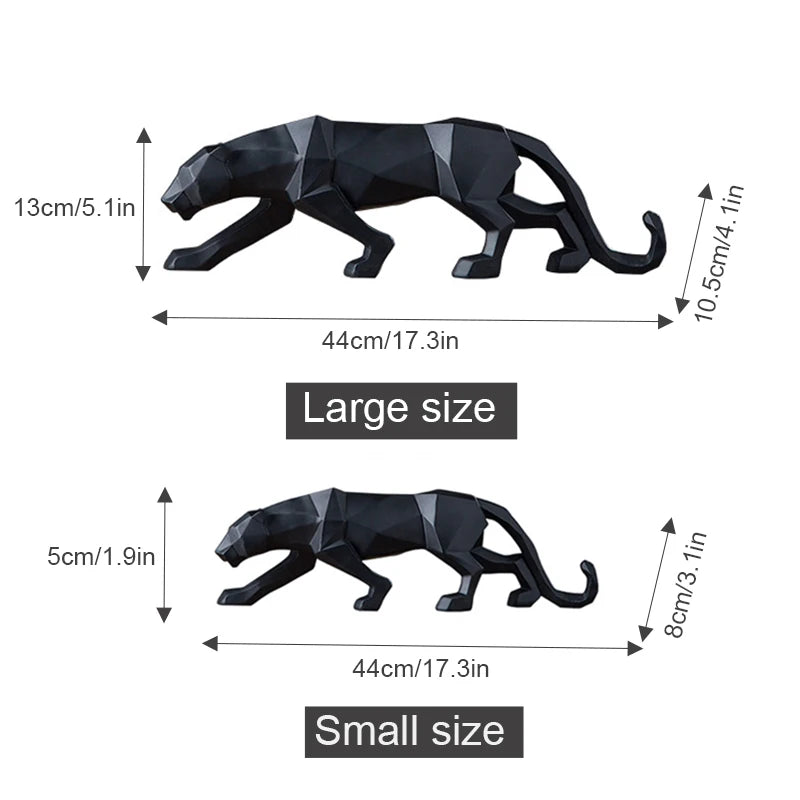 Statue Panthère Géométrique en Résine – Décoration Moderne Maison & Bureau
