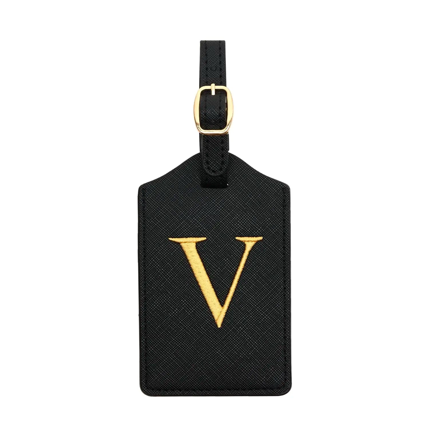 Étiquette de Bagage Personnalisée en Cuir PU – Lettre Initiale A–Z avec Protection Confidentialité