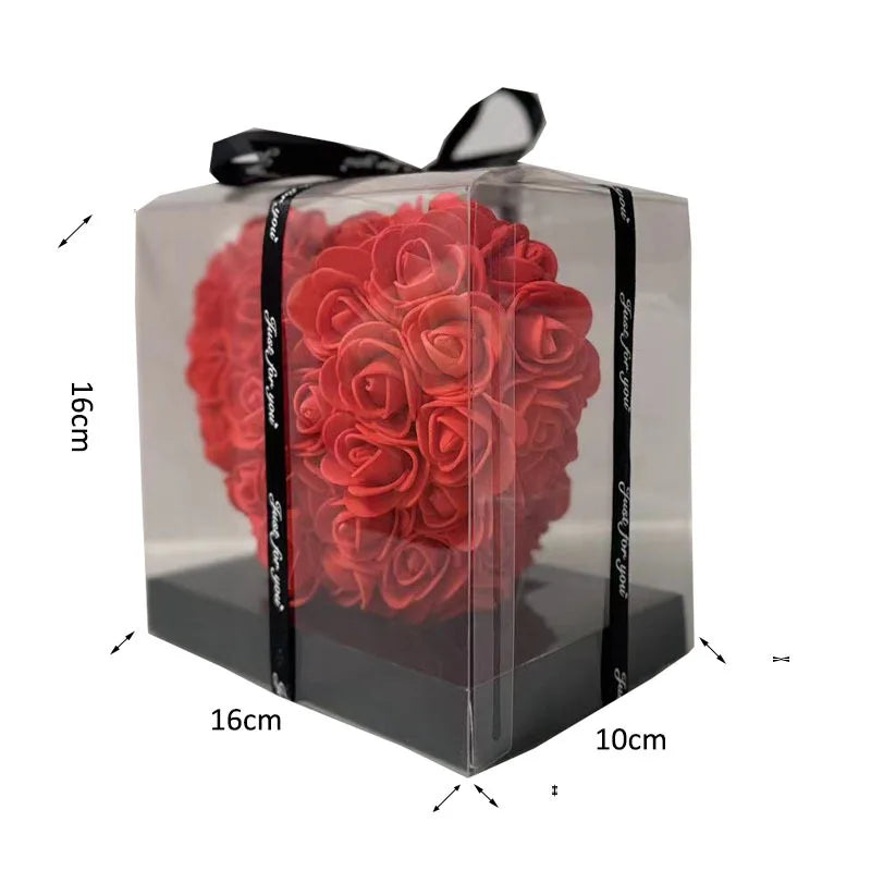 Boîte-Cadeau Rose Artificielle 15 cm – Coffret Romantique pour Saint-Valentin, Mariage & Décoration
