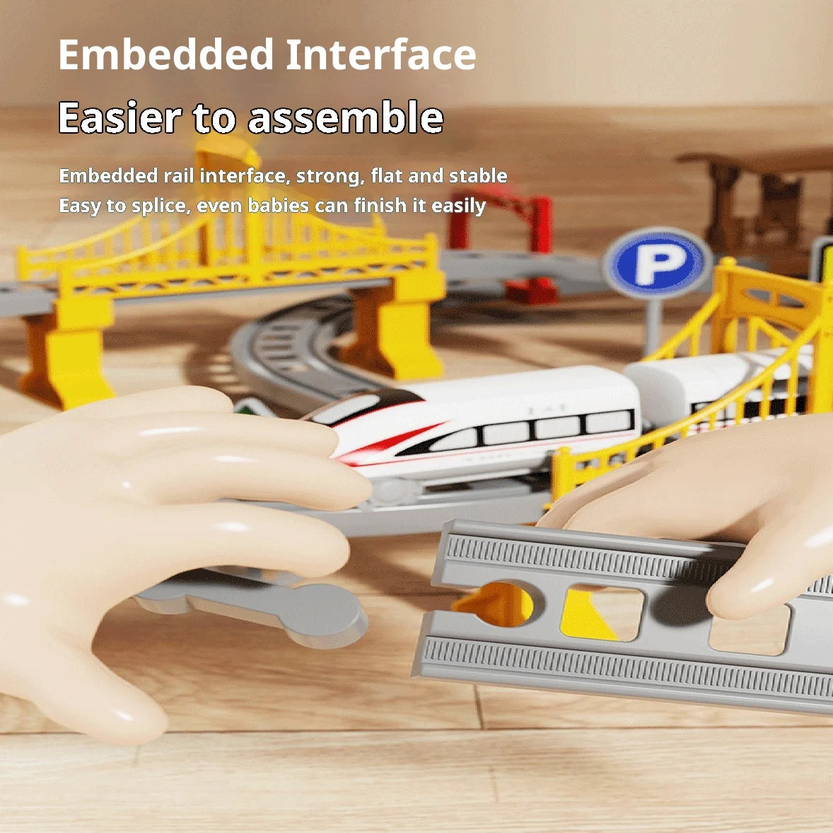 Ensemble de Train Électrique avec Piste – Modèle d’Assemblage & Véhicule à Grande Vitesse (64–119 PCS)