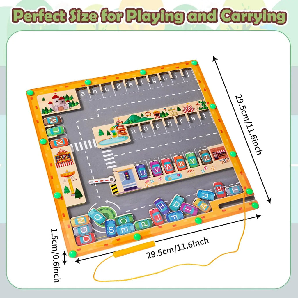 Labyrinthe Magnétique Montessori – Couleurs & Chiffres | Jouet en Bois Motricité Fine (3–5 ans)