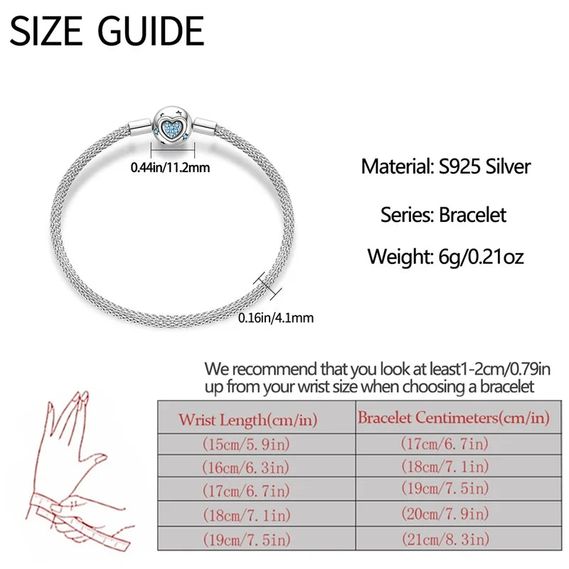 Bracelet en Argent 925 Original – Étoile, Lune & Trèfle Porte-Bonheur