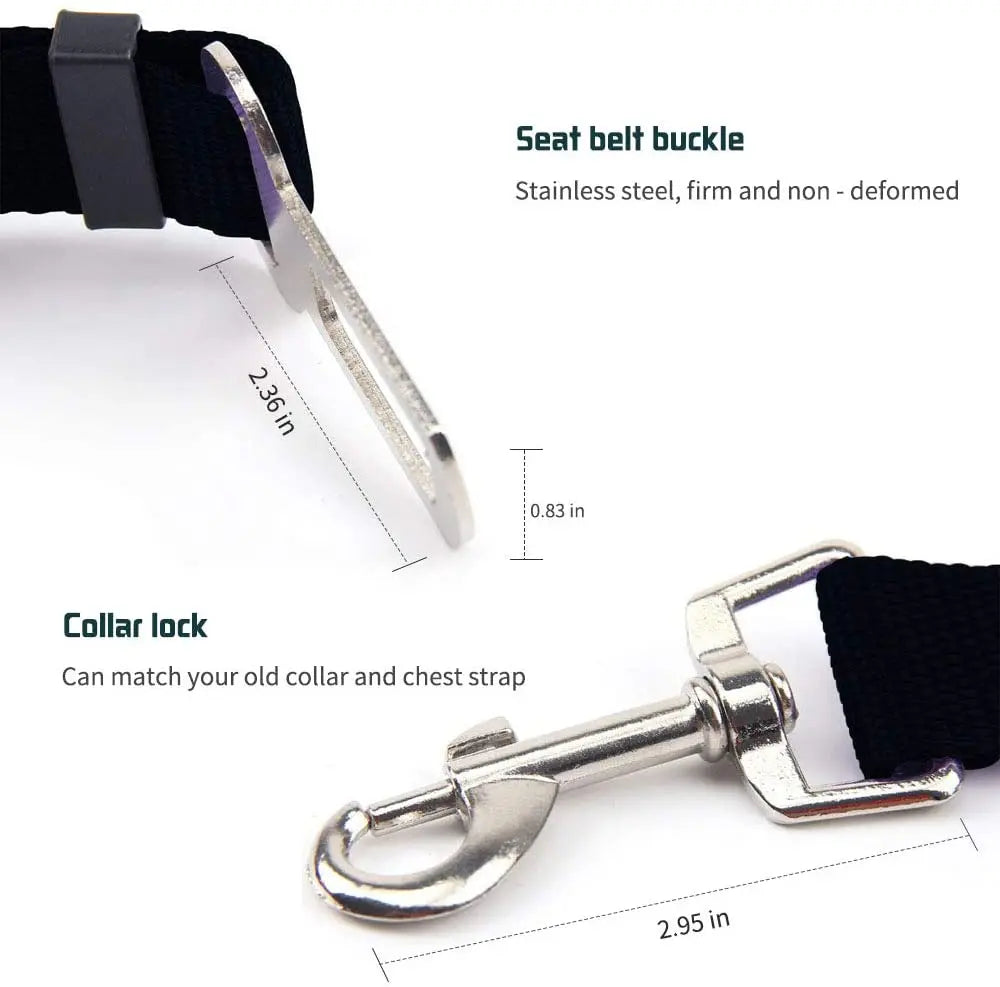 Ceinture de sécurité voiture réglable pour chien — attache harnais