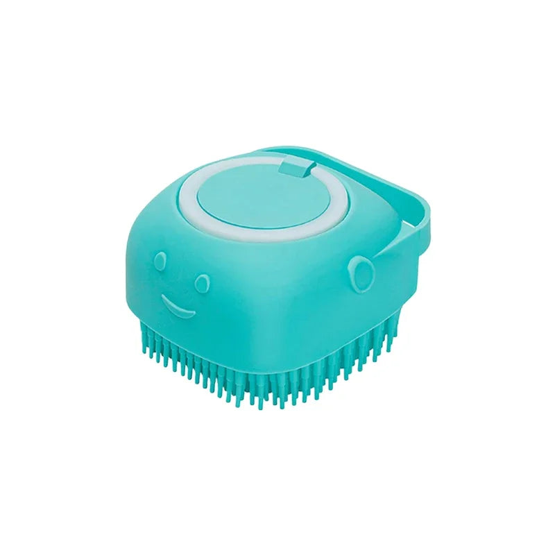 Brosse de bain en silicone pour chien et chat — distributeur de shampoing