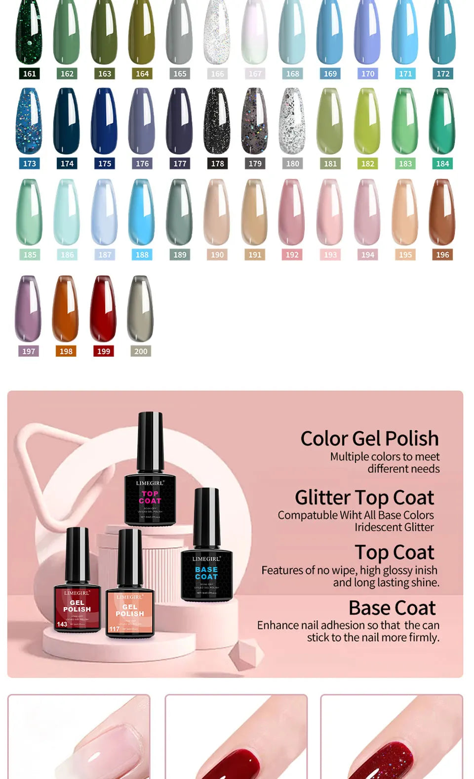 LIMEGIRL – Kit de Vernis à Ongles en Gel UV avec Lampe LED – Ensemble de Manucure Complet