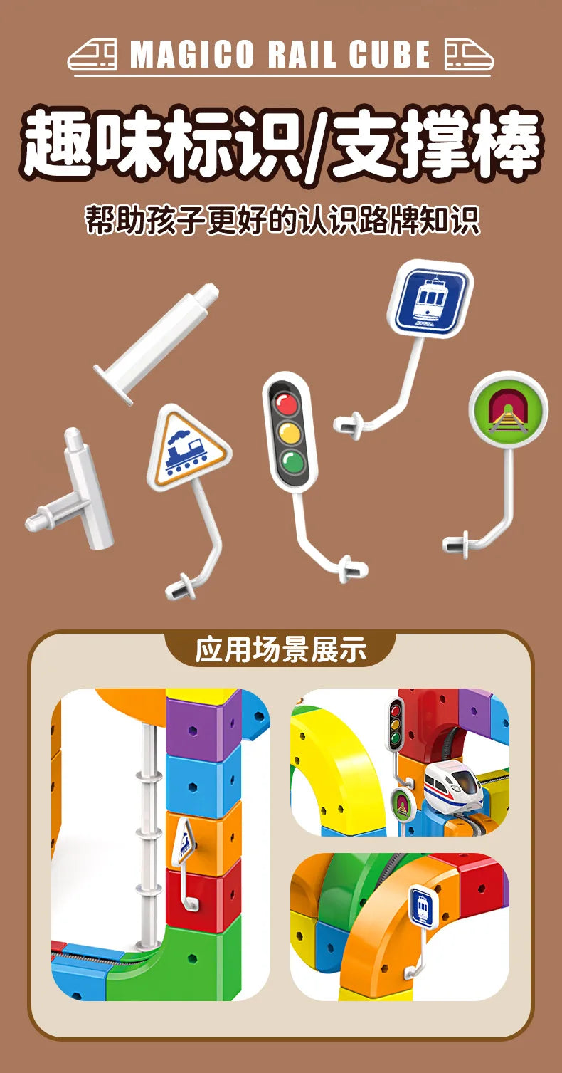 Ensemble de Rails Magnétiques Anti-Gravité – Jouet Construction STEM (51 à 118 pièces)