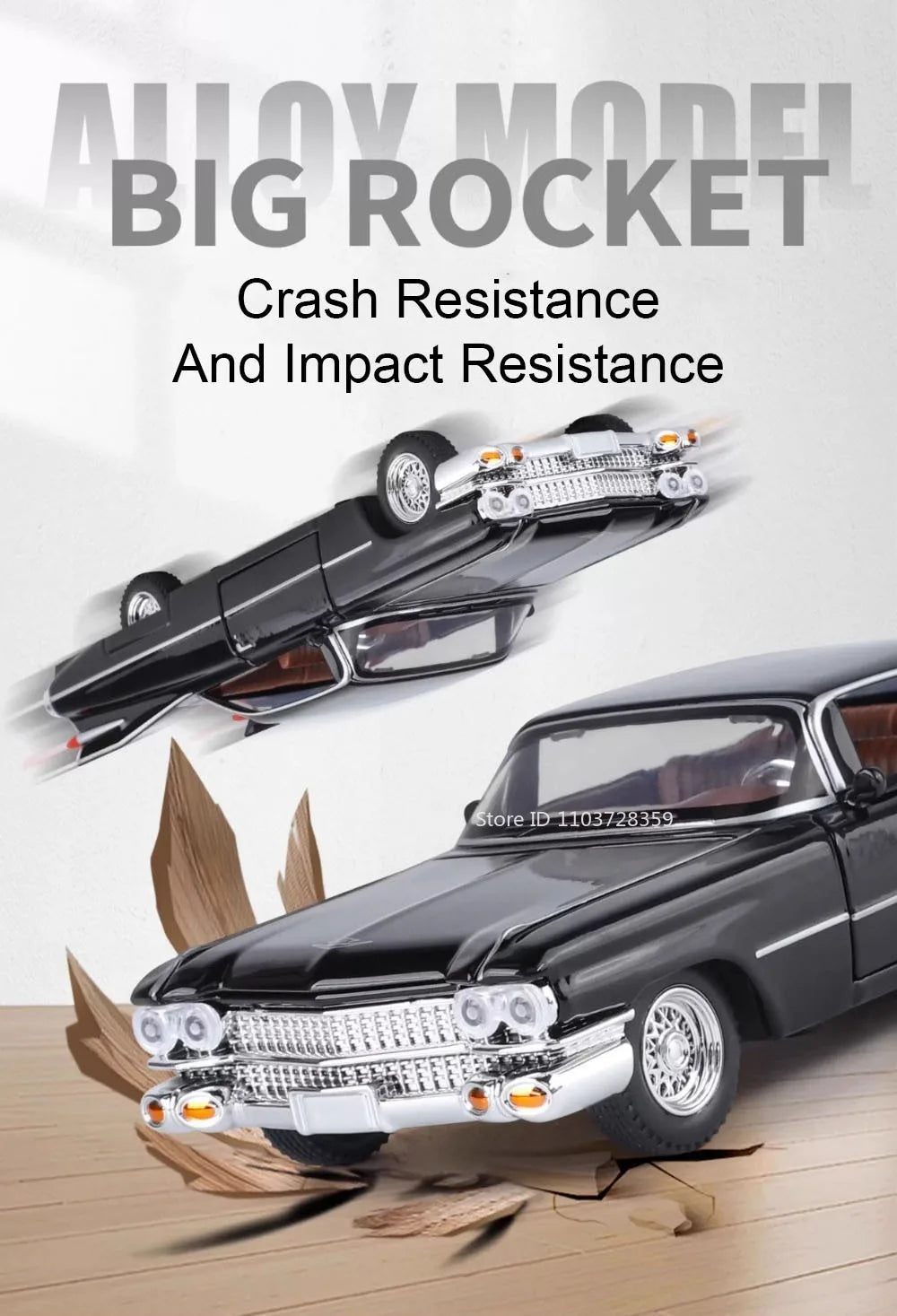 Eldorado Biarritz & Charger 1970 – Voitures Miniatures 1:32 en Alliage | Son & Lumière | Portes Ouvrantes