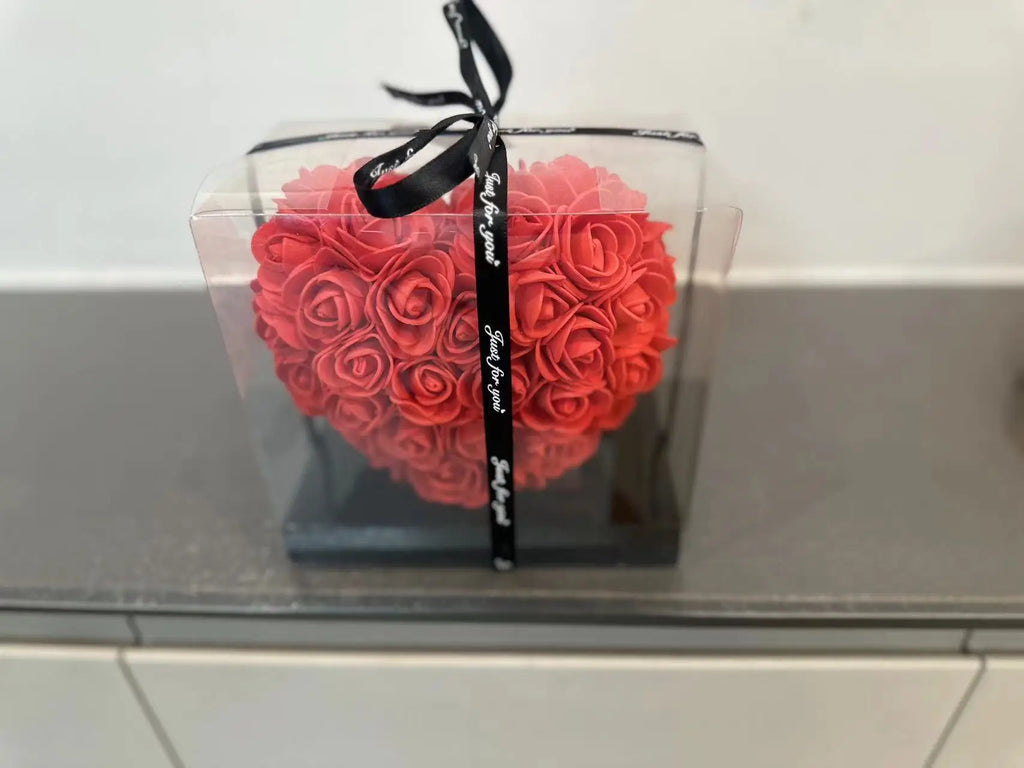 Boîte-Cadeau Rose Artificielle 15 cm – Coffret Romantique pour Saint-Valentin, Mariage & Décoration