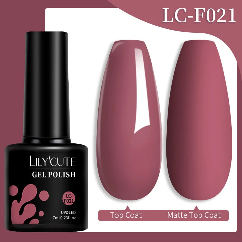 Vernis Gel LILYCUTE 7ml – Brun Foncé Collection Automne/Hiver – Brillance & Élégance Longue Tenue