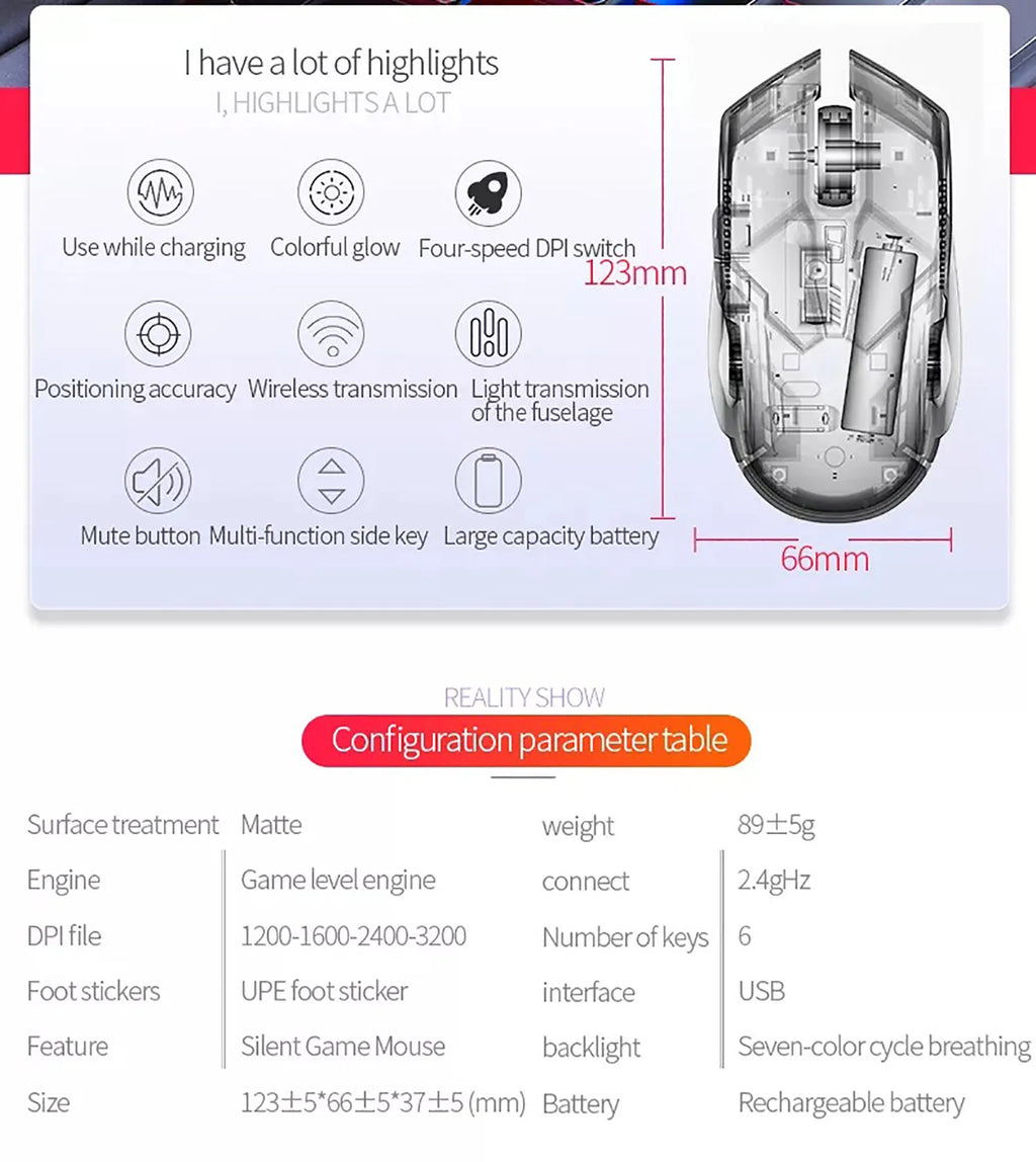 Souris Gaming Filaire G5 – Rétro-éclairage, 6 Boutons Macro, Haute Précision