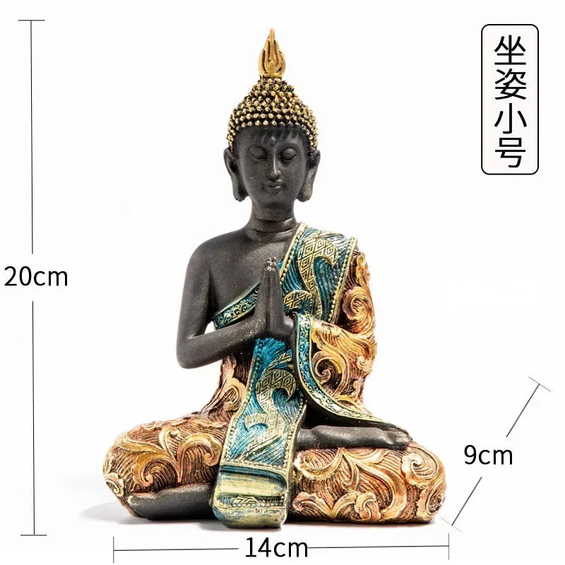 Grande Statue de Bouddha en Résine Verte – Sculpture Artisanale Thaïlandaise