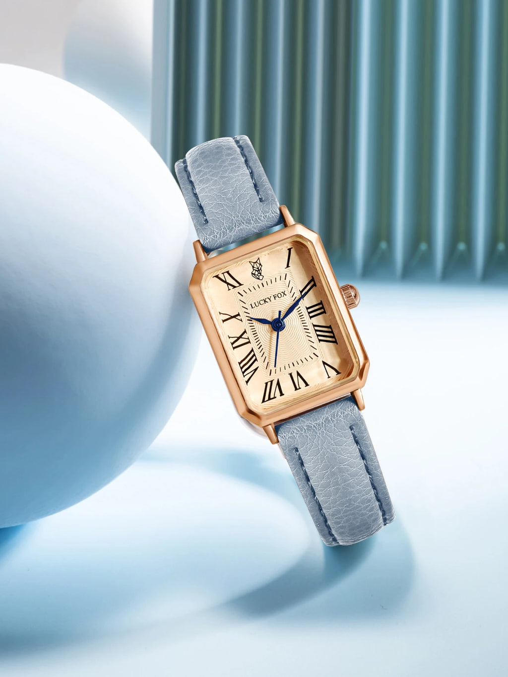 Montre Carrée Rétro Femme – Bracelet Cuir – LUCKYFOX L19