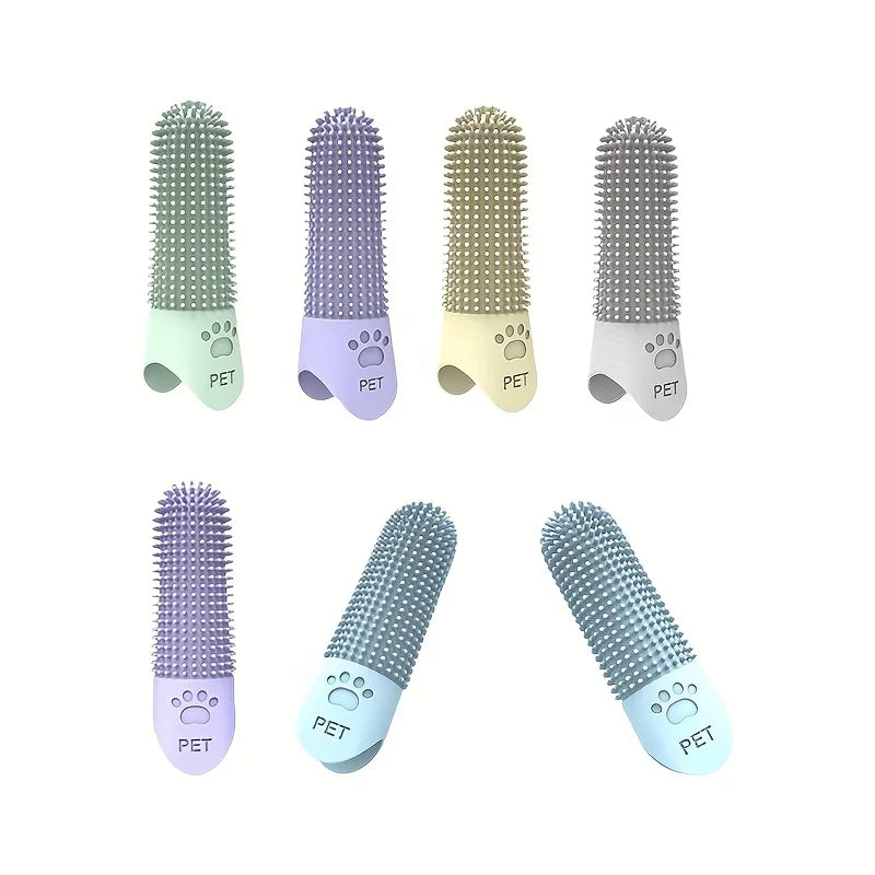 Brosse à dents doigt en silicone 360° pour chien et chat