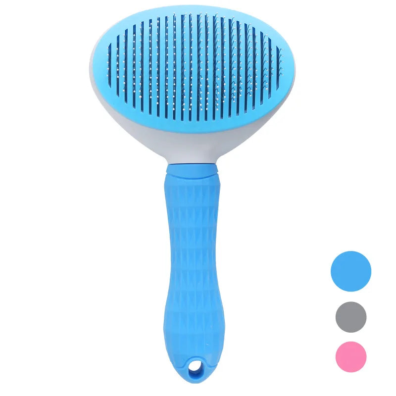 Brosse de toilettage auto-nettoyante pour chien et chat — bouton poussoir