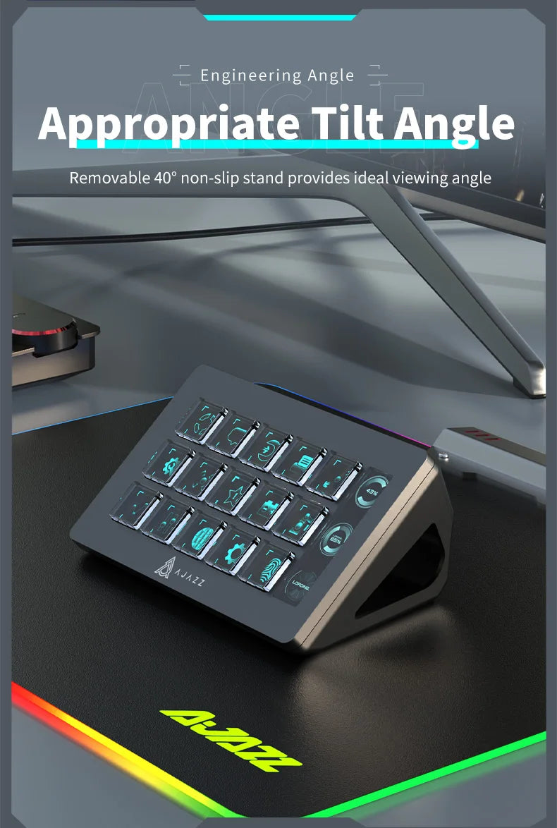 AJAZZ AKP153E – Console Macro 15 Touches avec Écran LCD