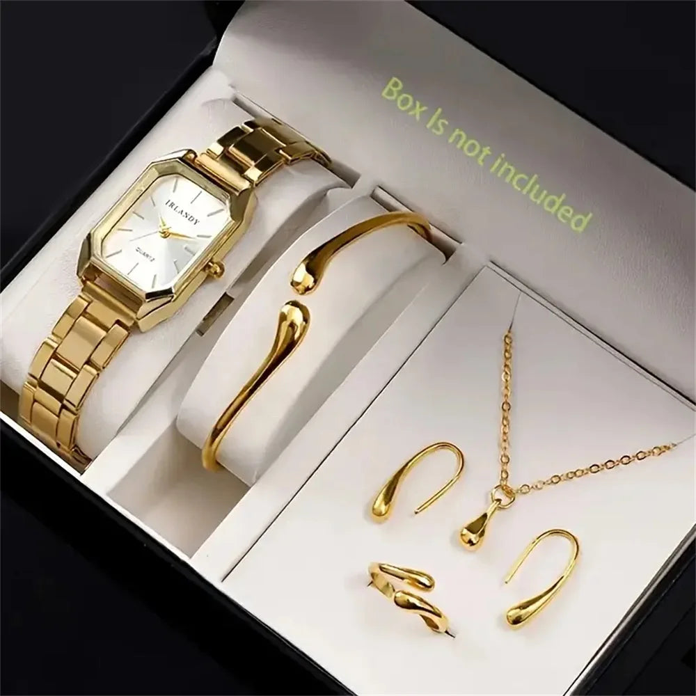 Montres Femme – Style Carré Élégant (Set 6 pièces)