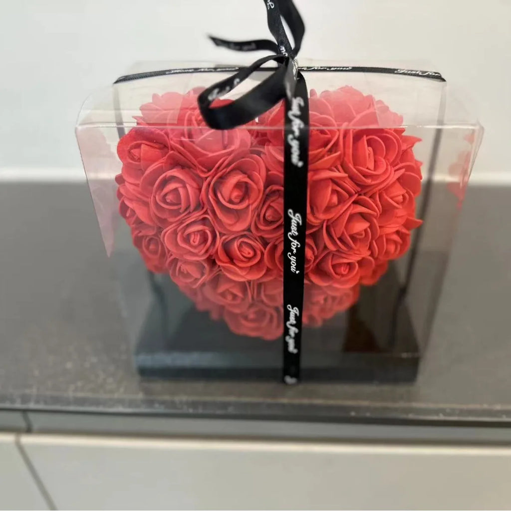 Boîte-Cadeau Rose Artificielle 15 cm – Coffret Romantique pour Saint-Valentin, Mariage & Décoration