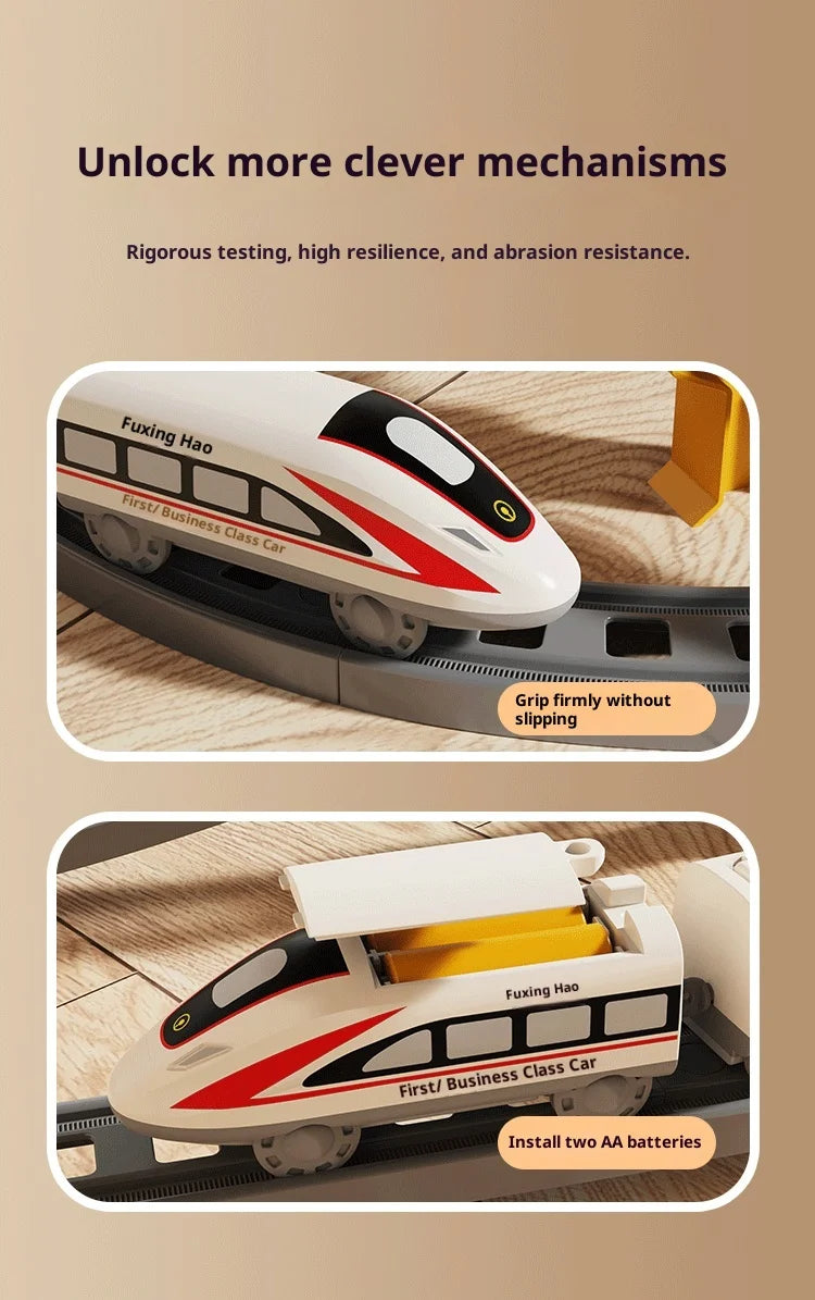 Ensemble de Train Électrique avec Piste – Modèle d’Assemblage & Véhicule à Grande Vitesse (64–119 PCS)